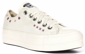 Dirt Walk Converse Chuck Taylor All Star Lift A15008C In White Purple For Women