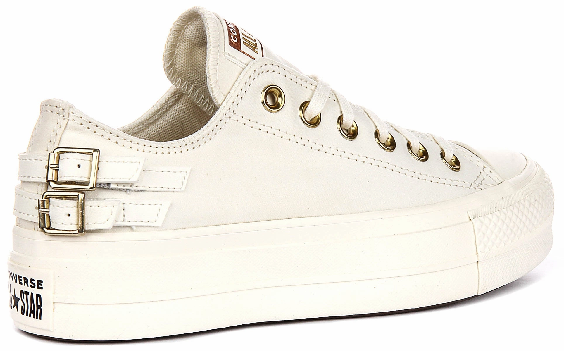 Converse Chuck Taylor All Star Lift Low A11866C In White Gold Buckles Active Step-Up