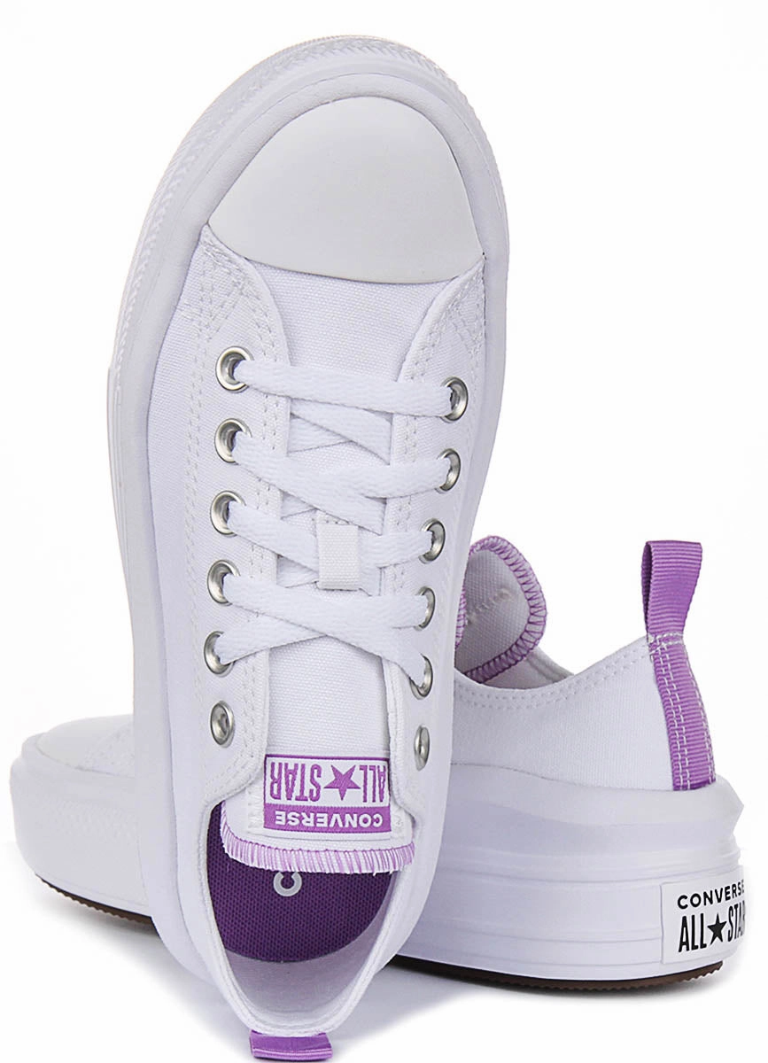 Converse Chuck Taylor All Star Move 271717C In White Purple For Junior Quick Flex