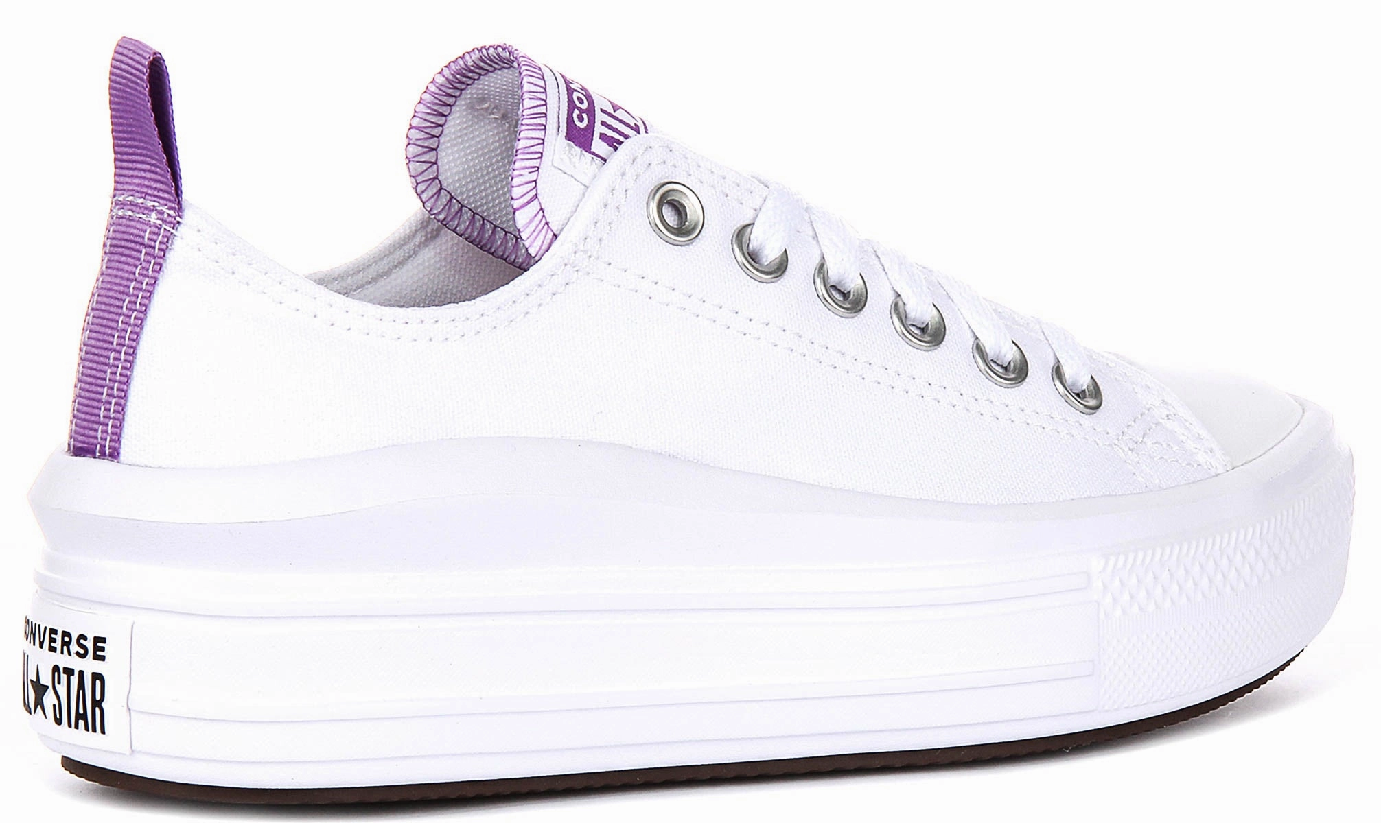 Converse Chuck Taylor All Star Move 271717C In White Purple For Junior Quick Flex