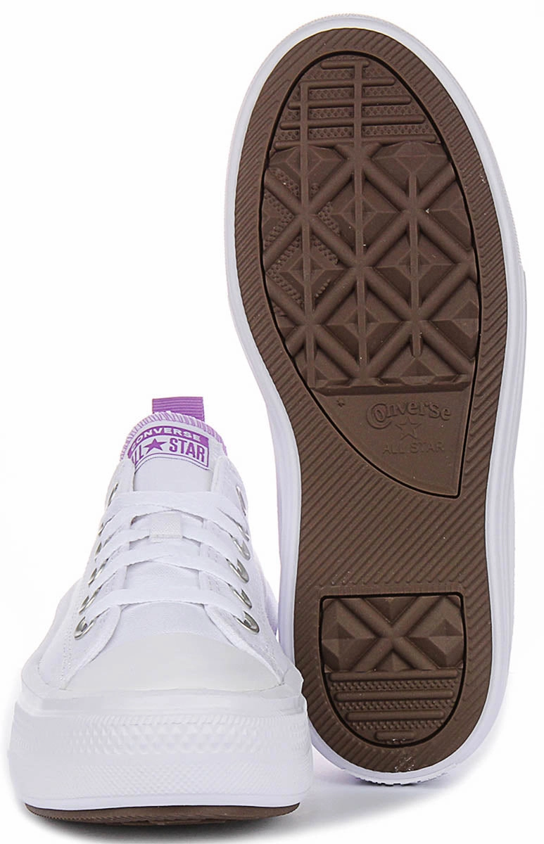 Converse Chuck Taylor All Star Move 271717C In White Purple For Junior Quick Flex