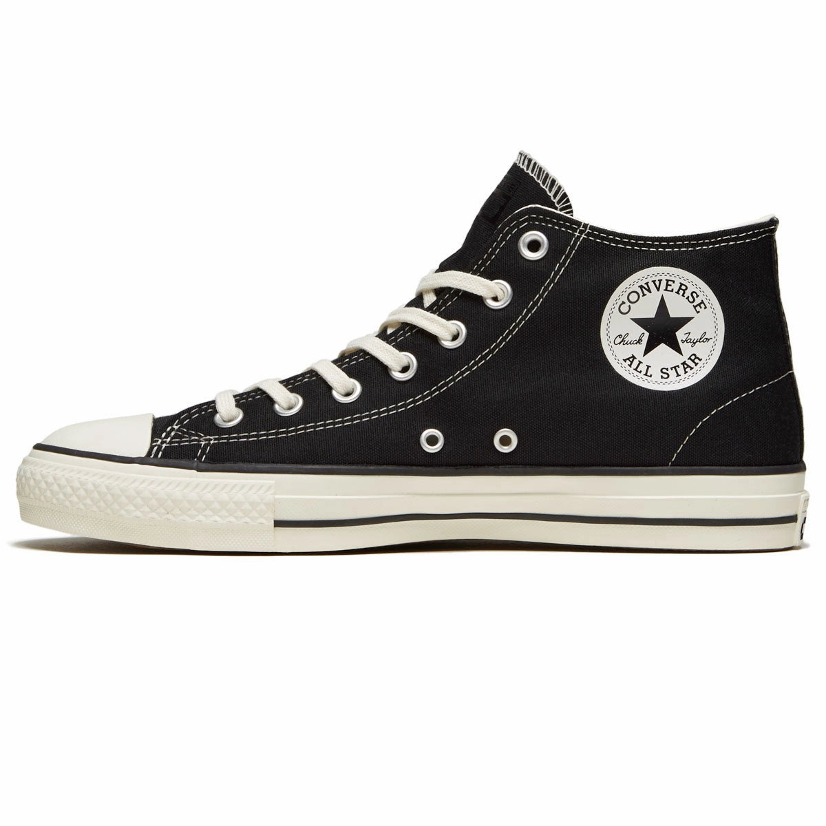 Converse Chuck Taylor All Star Pro Mid Shoes - Black/Black/Egret Power Grip