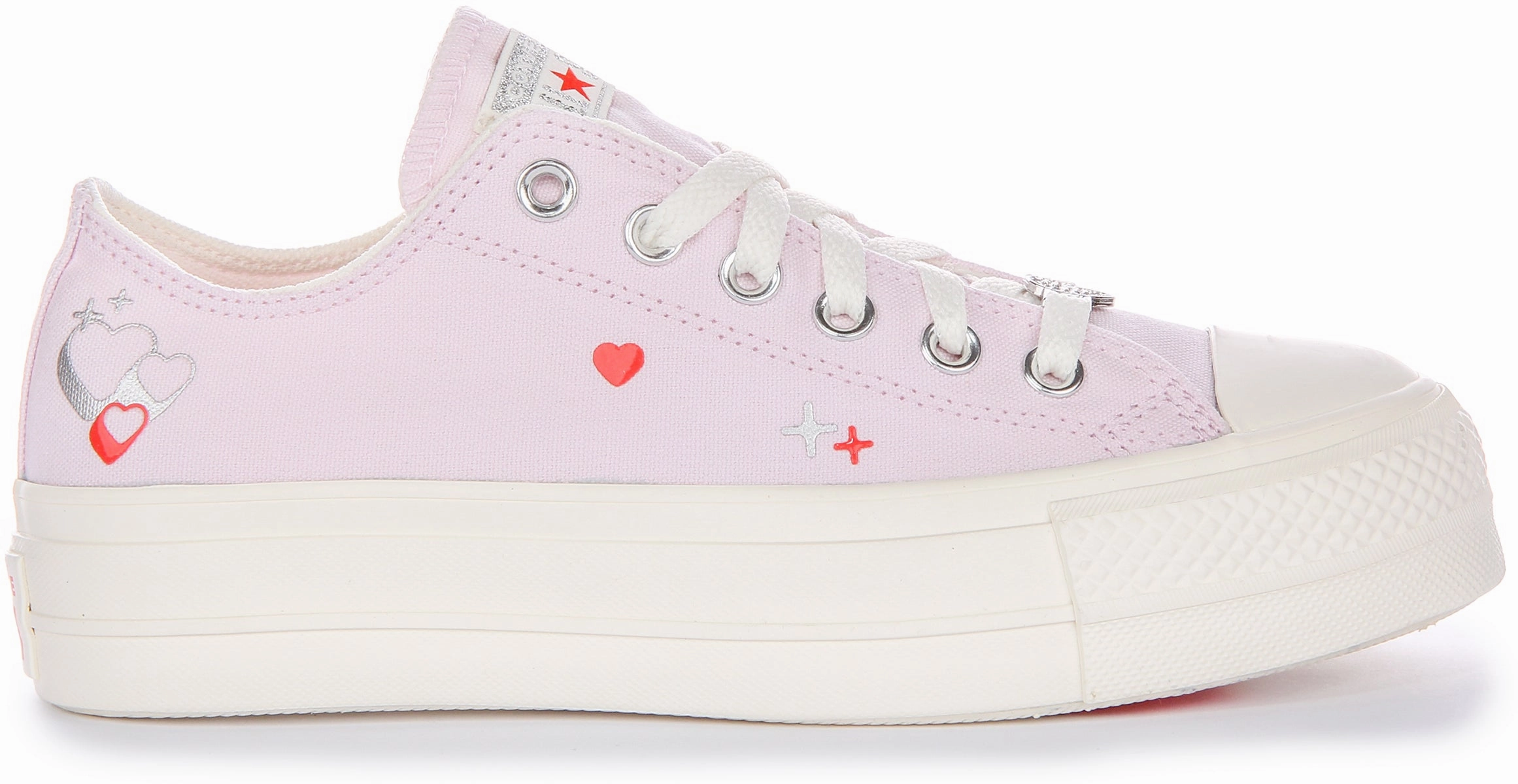 Converse Chuck Taylor Lift Low A09115C In Lilac | Hearts Soft Step-On