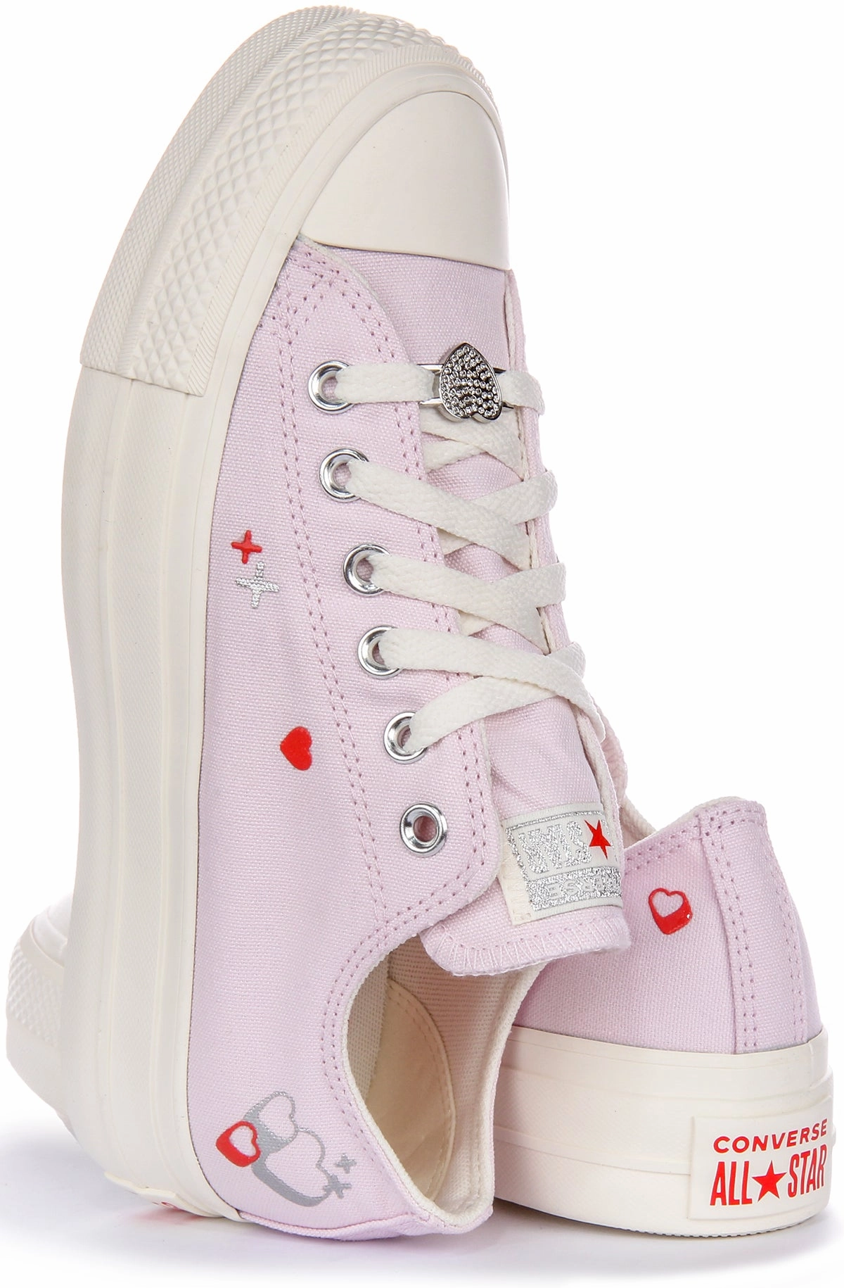 Converse Chuck Taylor Lift Low A09115C In Lilac | Hearts Soft Step-On