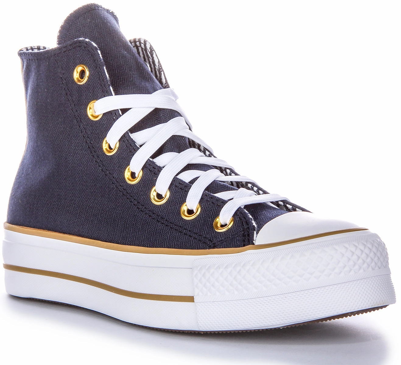 Street Fit Converse CT All Star Lift Hi A08860C In Navy Herringbone