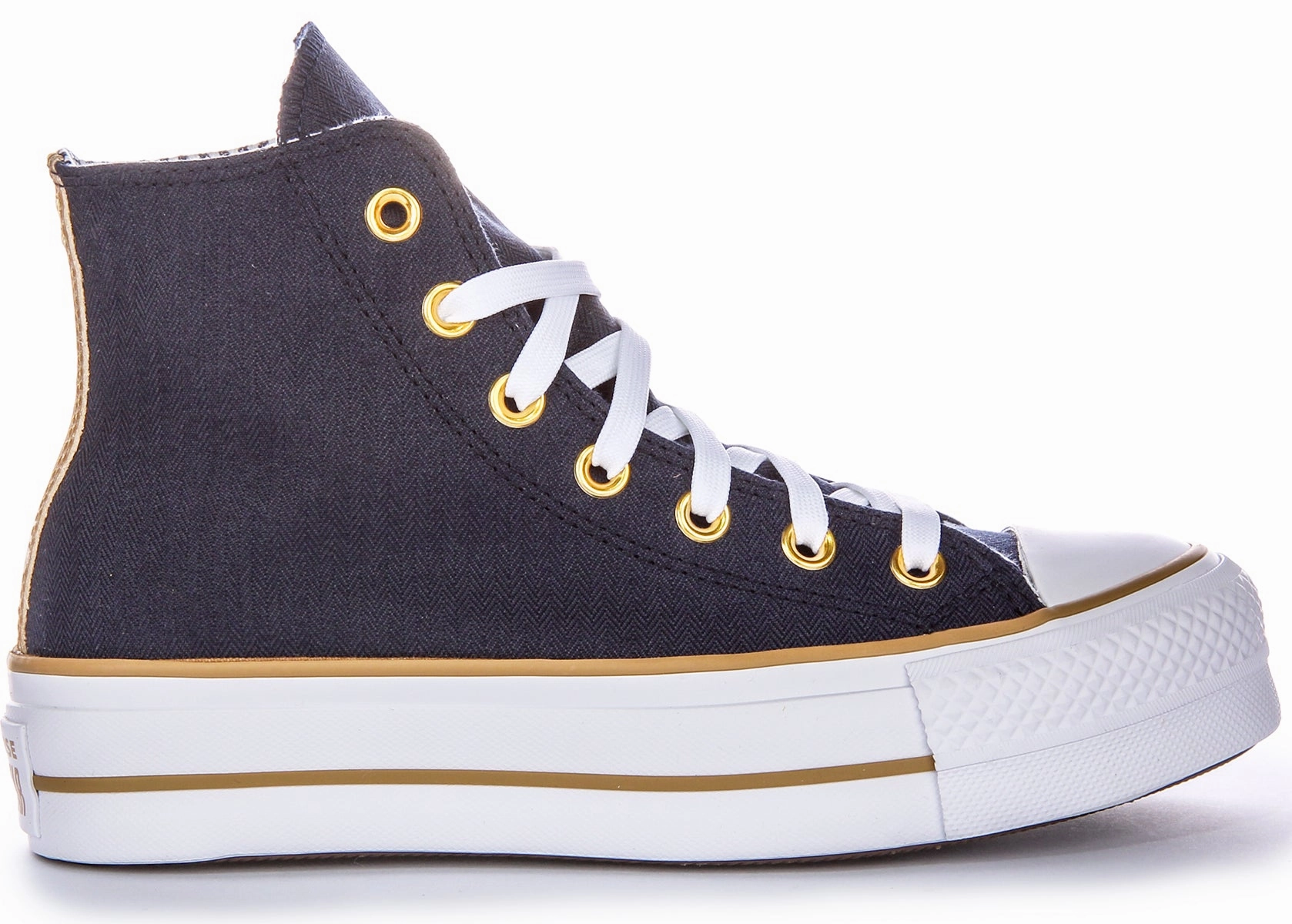 Converse CT All Star Lift Hi A08860C In Navy Herringbone Trend Breeze