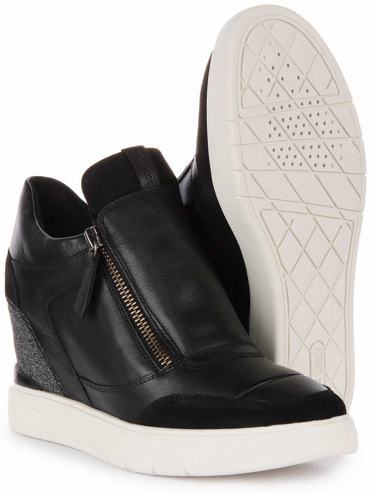 Cool Comfort Geox D Maurica Wedge Trainer In Black For Women
