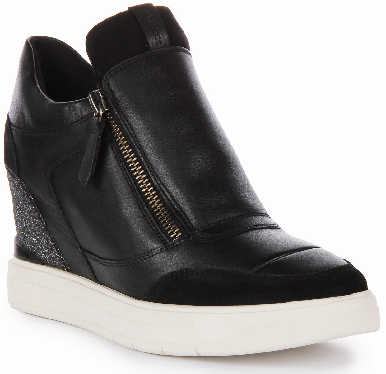 Geox D Maurica Wedge Trainer In Black For Women Easy To Clean