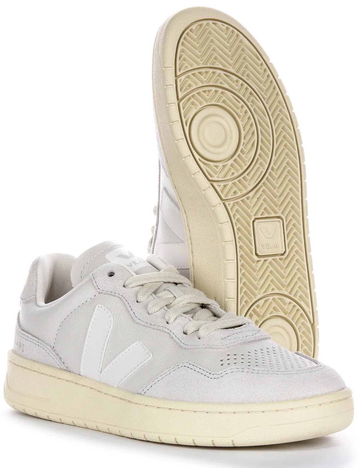 Core Control Veja V 90 Leather In Light Grey For Women