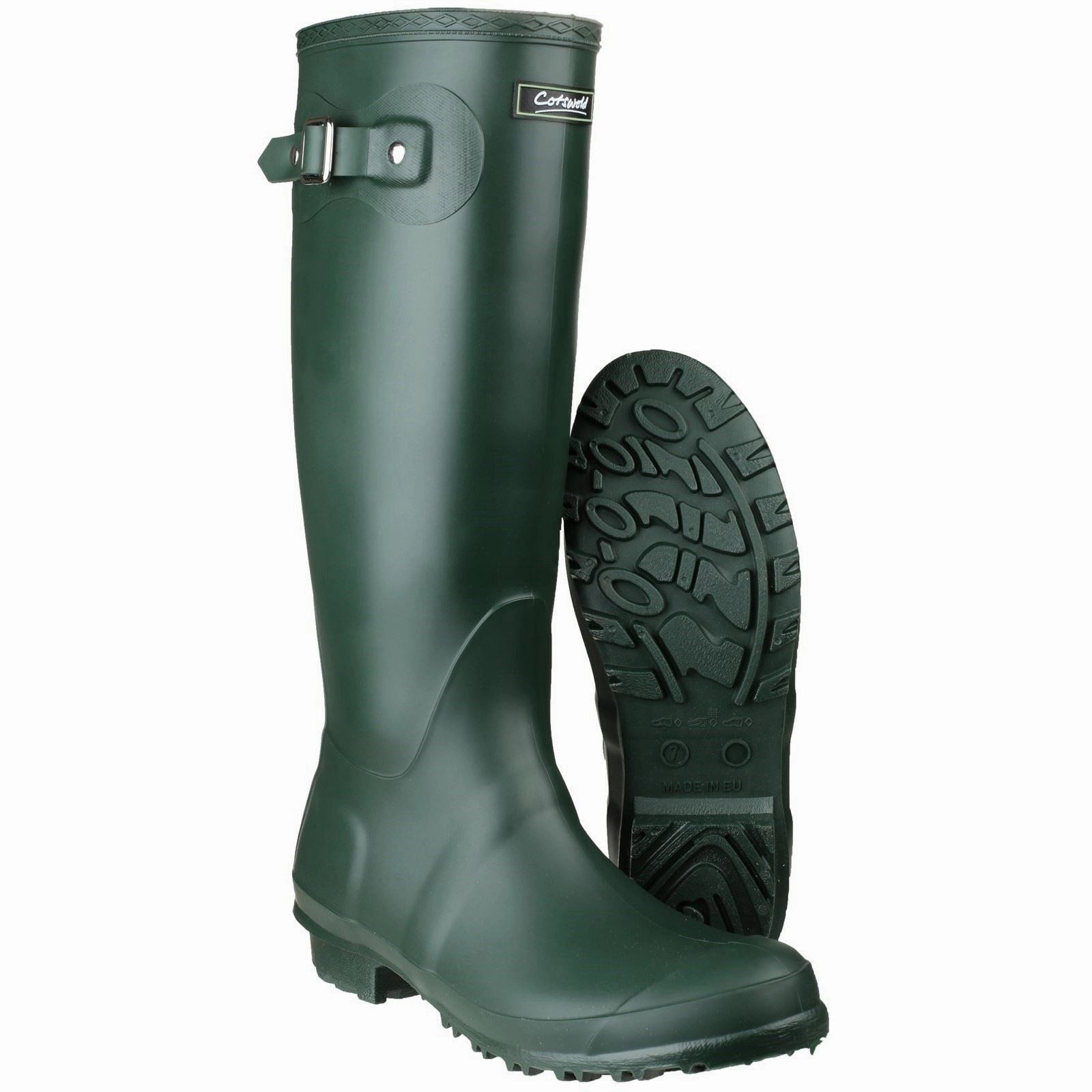 Cotswold Sandringham PVC Green Wellington Boots Mud Guard