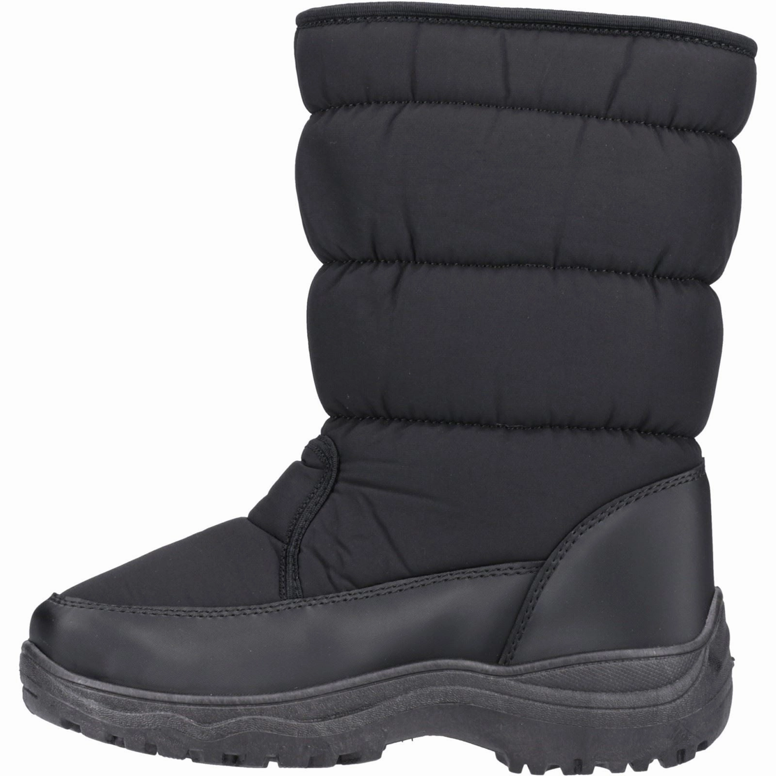 Cotswold Welland Textile Women's Black Winter Mid Calf Boots Sporty Look
