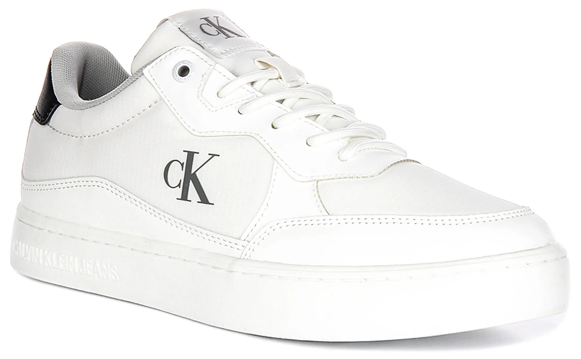 Calvin Klein Jeans Classic Cupsole In White Black For Men Motion control supports explosive lateral pushes Running Stability