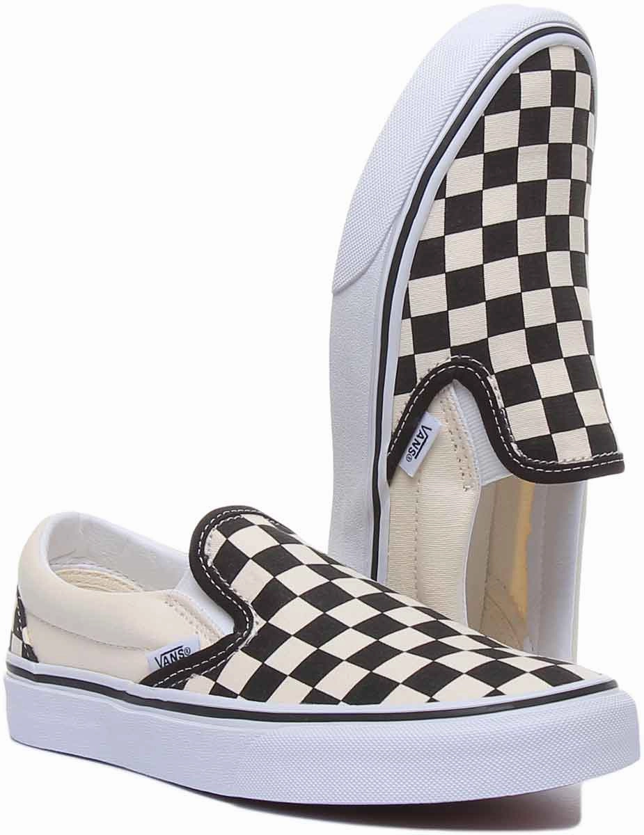 Cushion Core Vans Classic Slipon Chkbrd In Checkerboard For Women