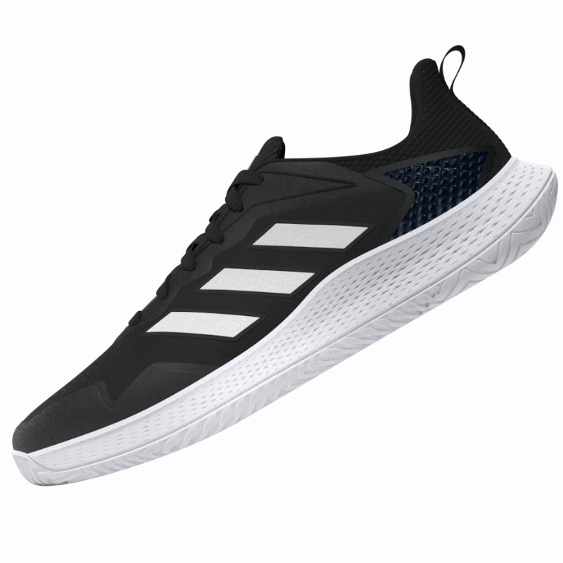 Cushion Pivot Adidas Defiant Speed Mens Tennis Shoes - Core Black / White / Grey Four
