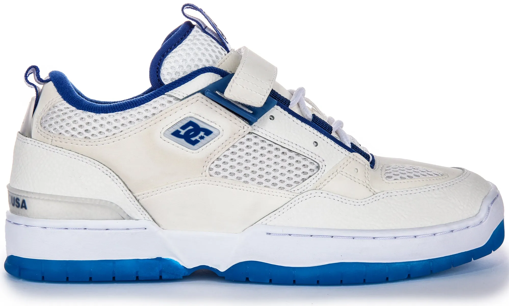 Cushioned Comfort Dc Shoes Js 1 In White Blue For Men