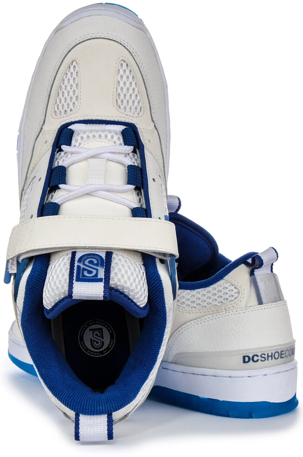 Cushioned Comfort Dc Shoes Js 1 In White Blue For Men