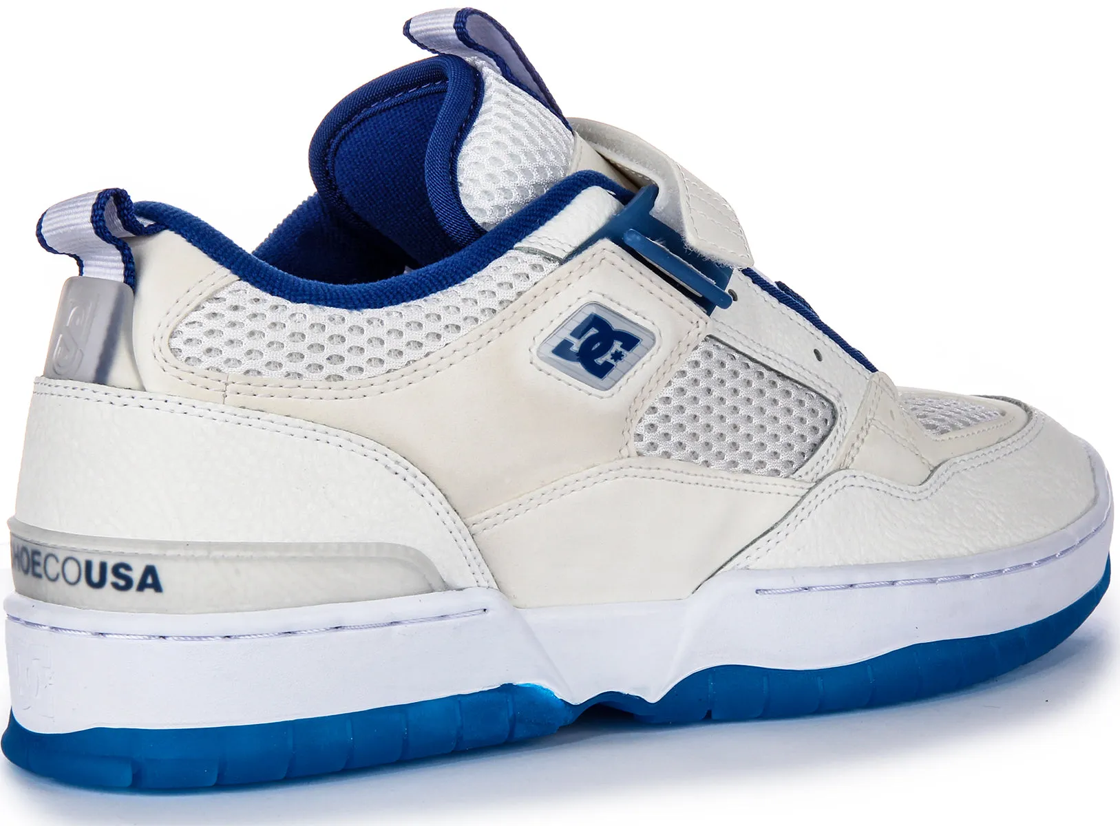 Cushioned Comfort Dc Shoes Js 1 In White Blue For Men