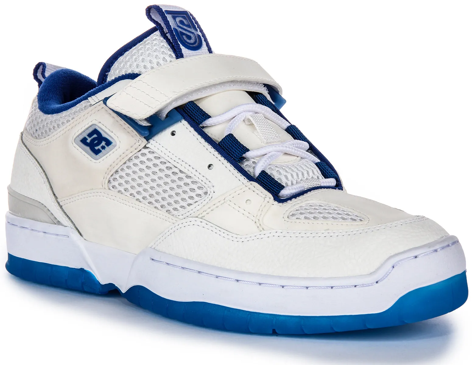Smooth Finish Comfort Liner Dc Shoes Js 1 In White Blue For Men