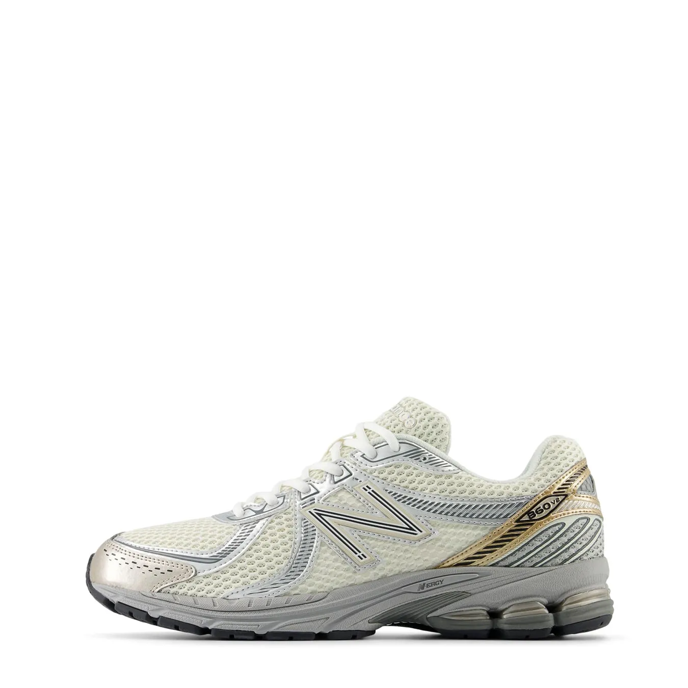Cushioned Heel Support New Balance Womens 860v2 Sea Salt / Golde Metallic / Harbour Grey