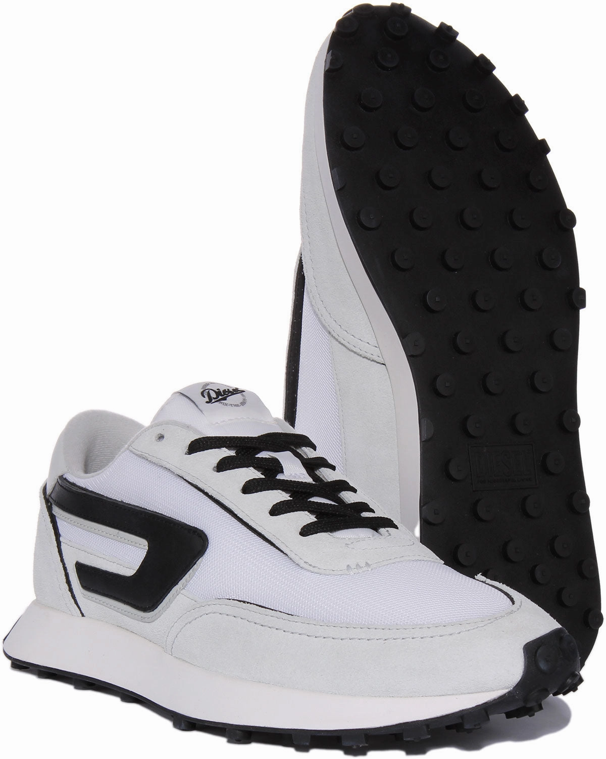 Cushioned Core Diesel S Racer Lc In White Black For Men