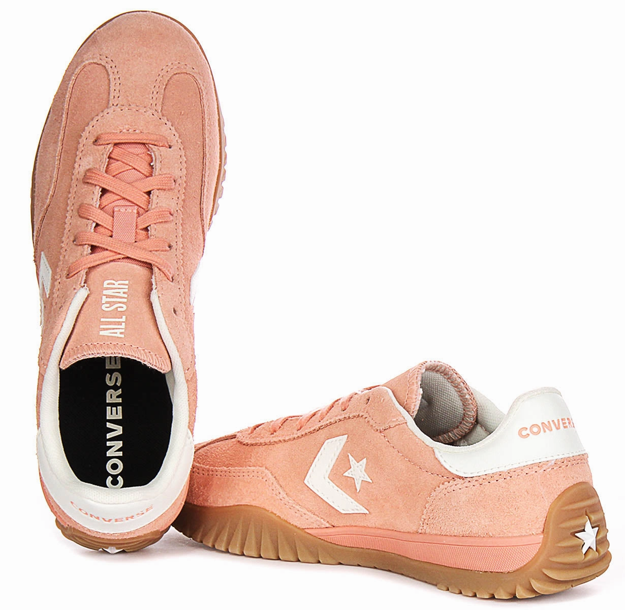 Cushioned Footbed Converse Run Star Trainers A11506C In Pink White