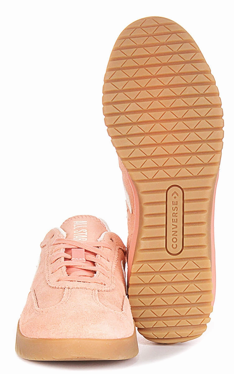 Cushioned Footbed Converse Run Star Trainers A11506C In Pink White