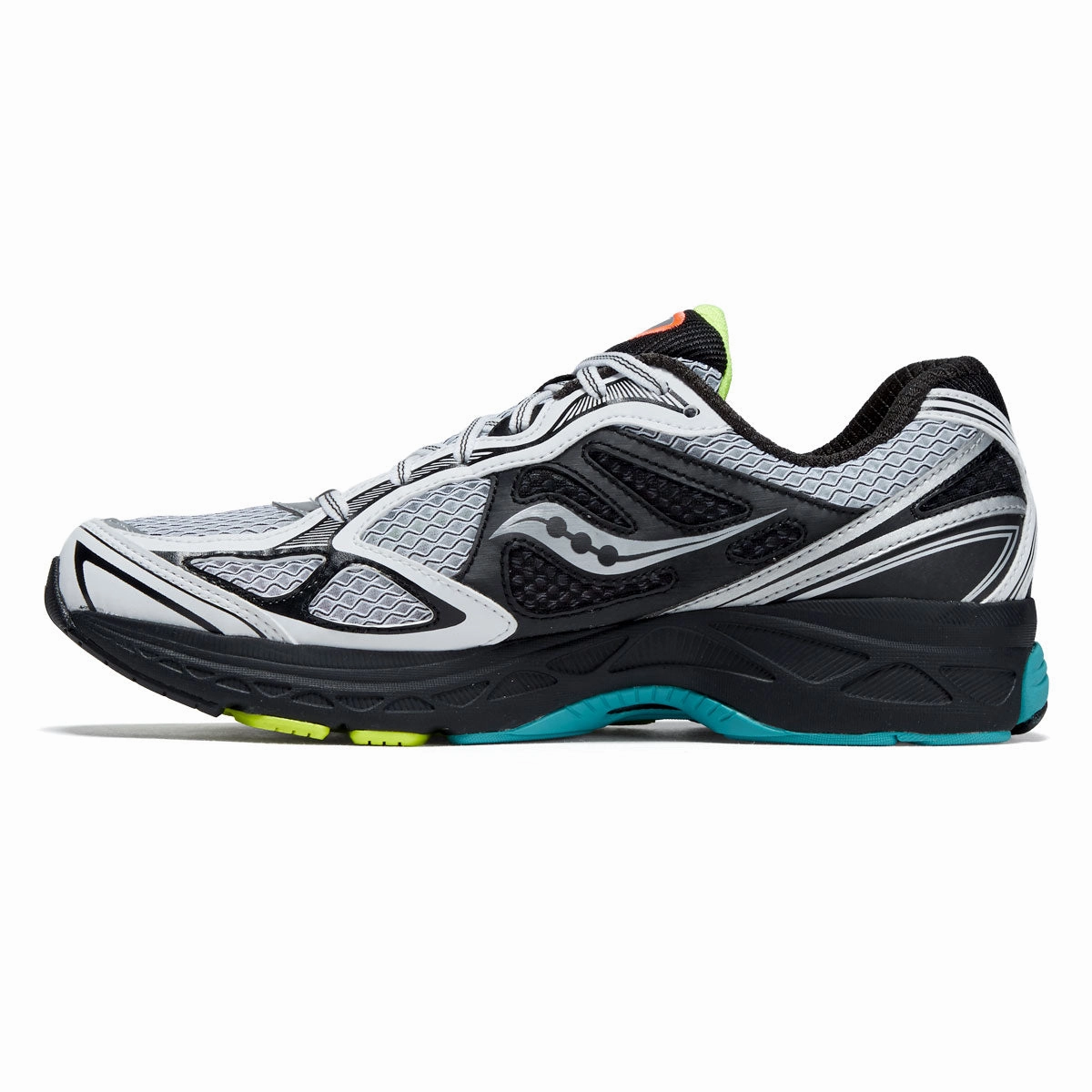 Cushioned Support Design Saucony Progrid Guide 7 Shoes - White/Teal