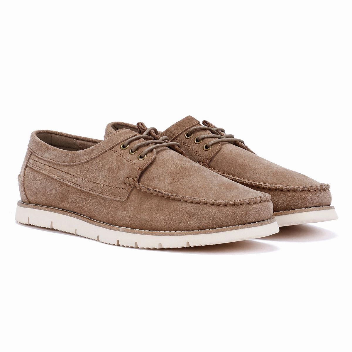 Ben Sherman Soho Suede Men's Stone Lace-Up Shoes Fast Dry Join Step