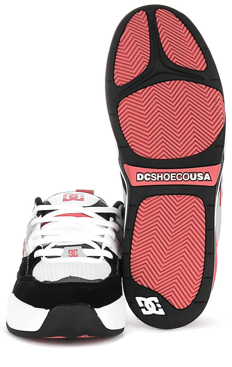 Dc Shoes Ascend In Wht Blk Red For Men Stable Cushion