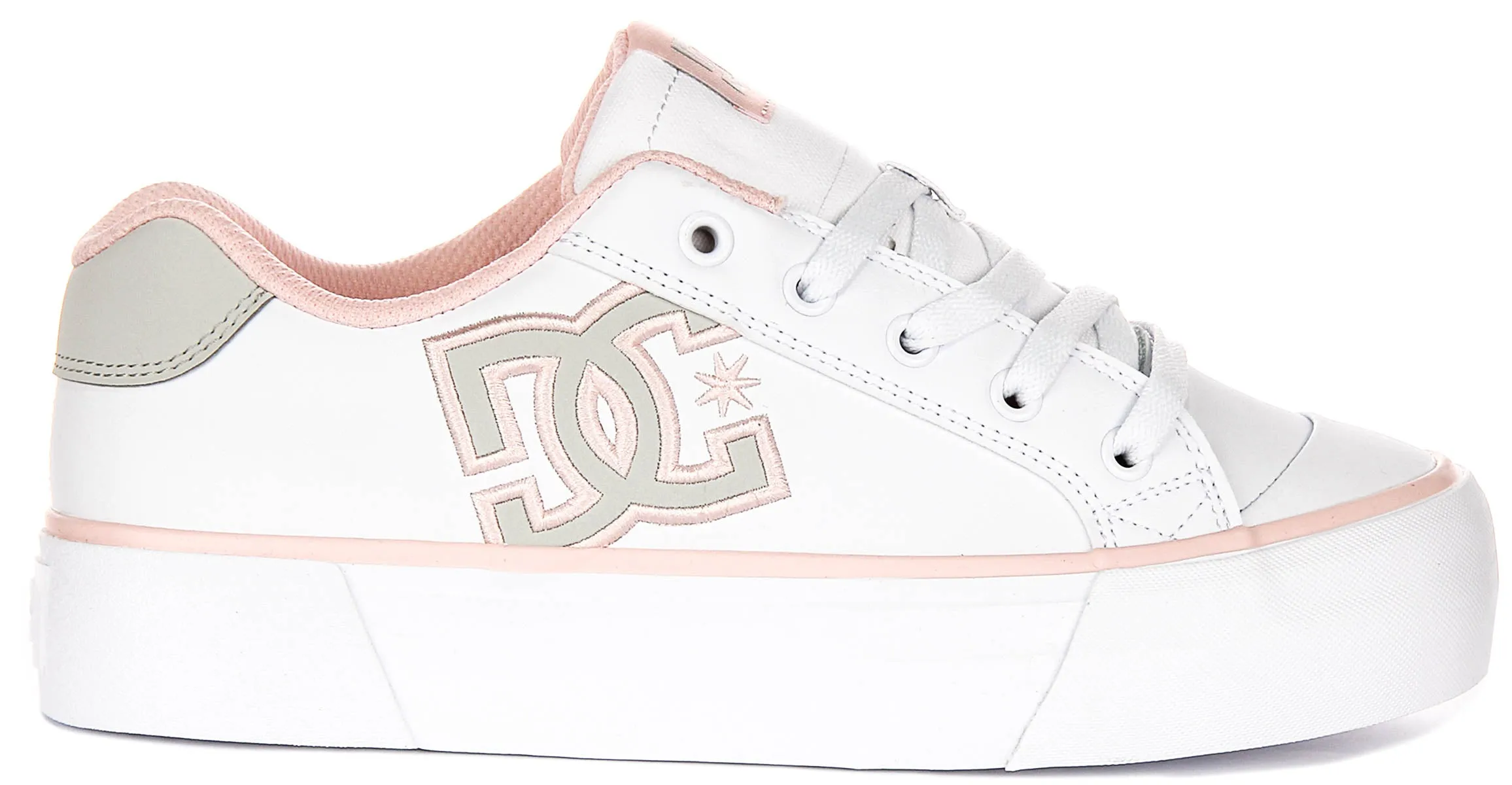 Dc Shoes Chelsea Platform In White Pink For Women Free Moving