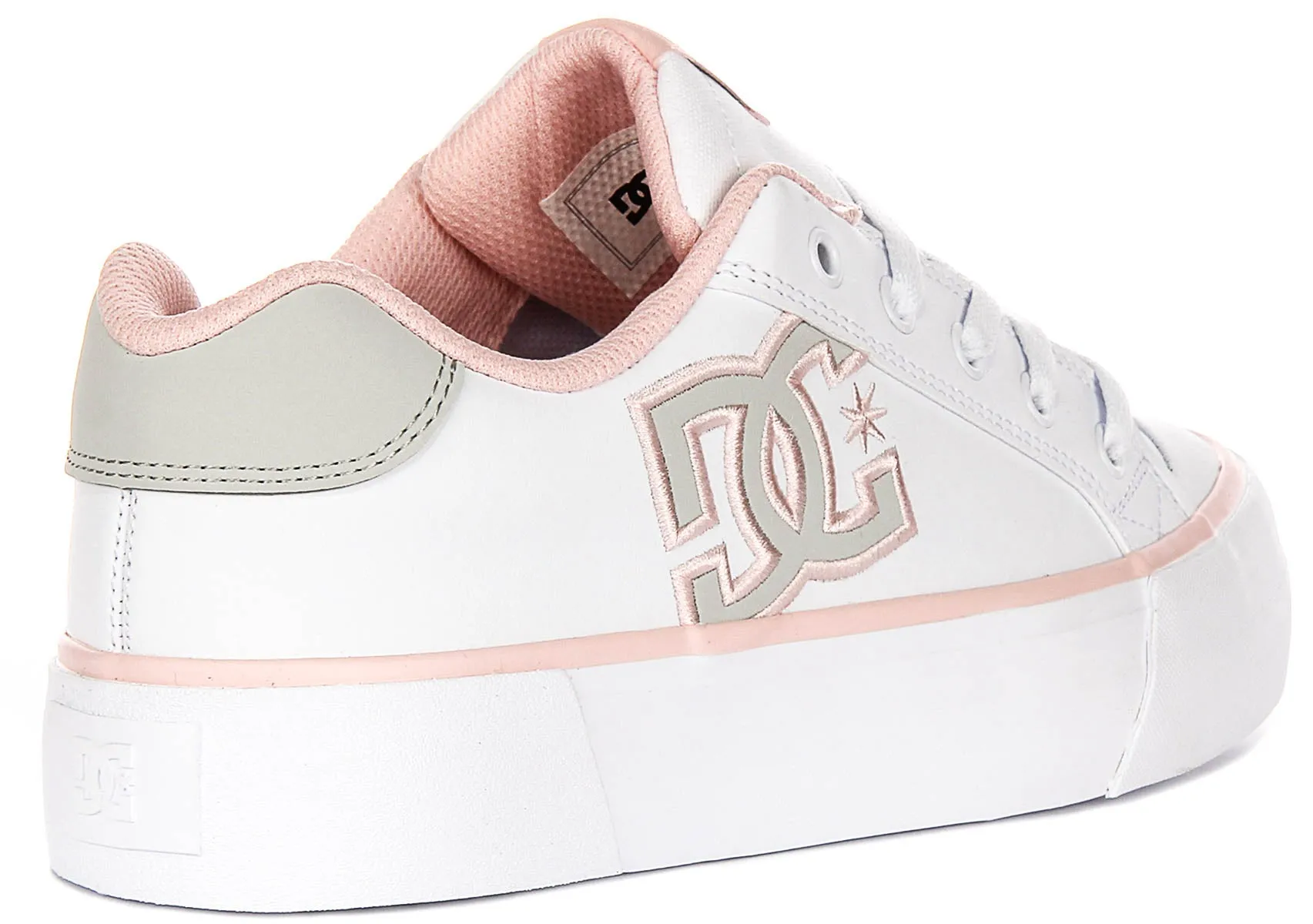 Dc Shoes Chelsea Platform In White Pink For Women Free Moving