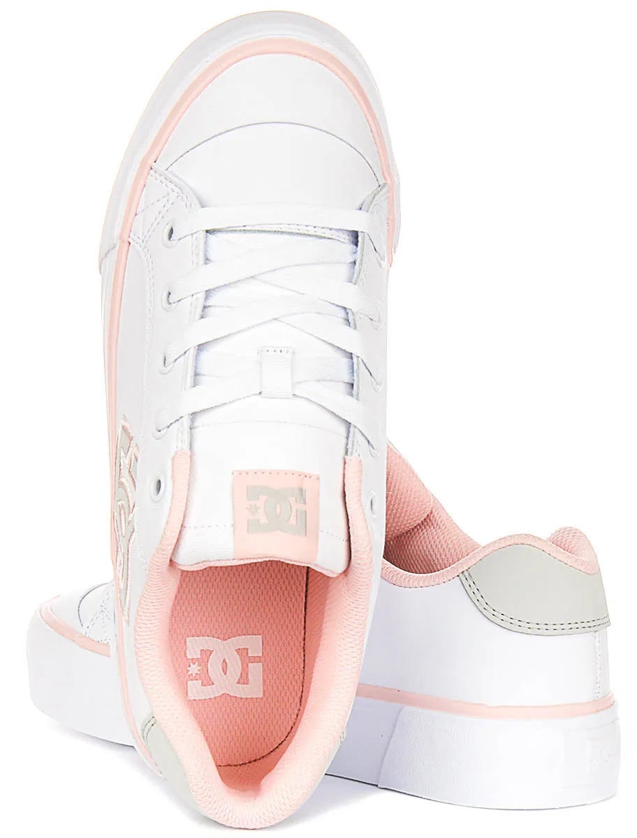 Dc Shoes Chelsea Platform In White Pink For Women Free Moving
