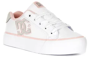 Daily Movement Dc Shoes Chelsea Platform In White Pink For Women