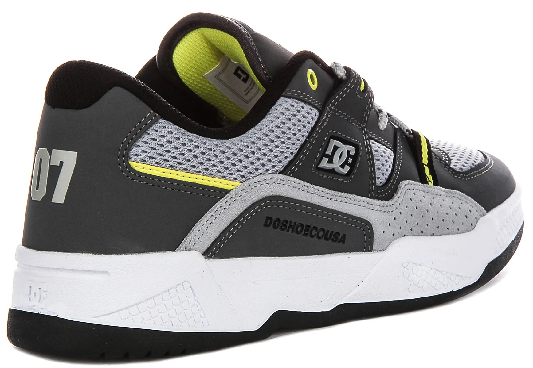 Dc Shoes Construct In Grey Lime For Men Tread Control