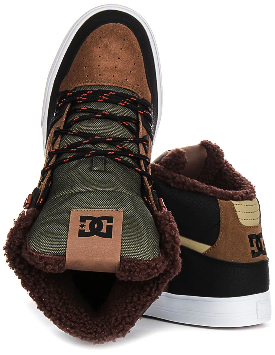 Dc Shoes Pure High Winter In Brown Black For Men Tread Lock