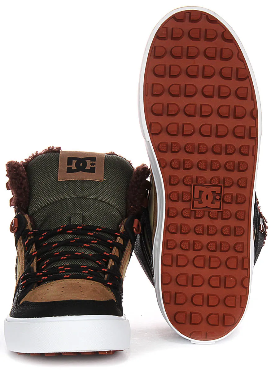 Dc Shoes Pure High Winter In Brown Black For Men Tread Lock