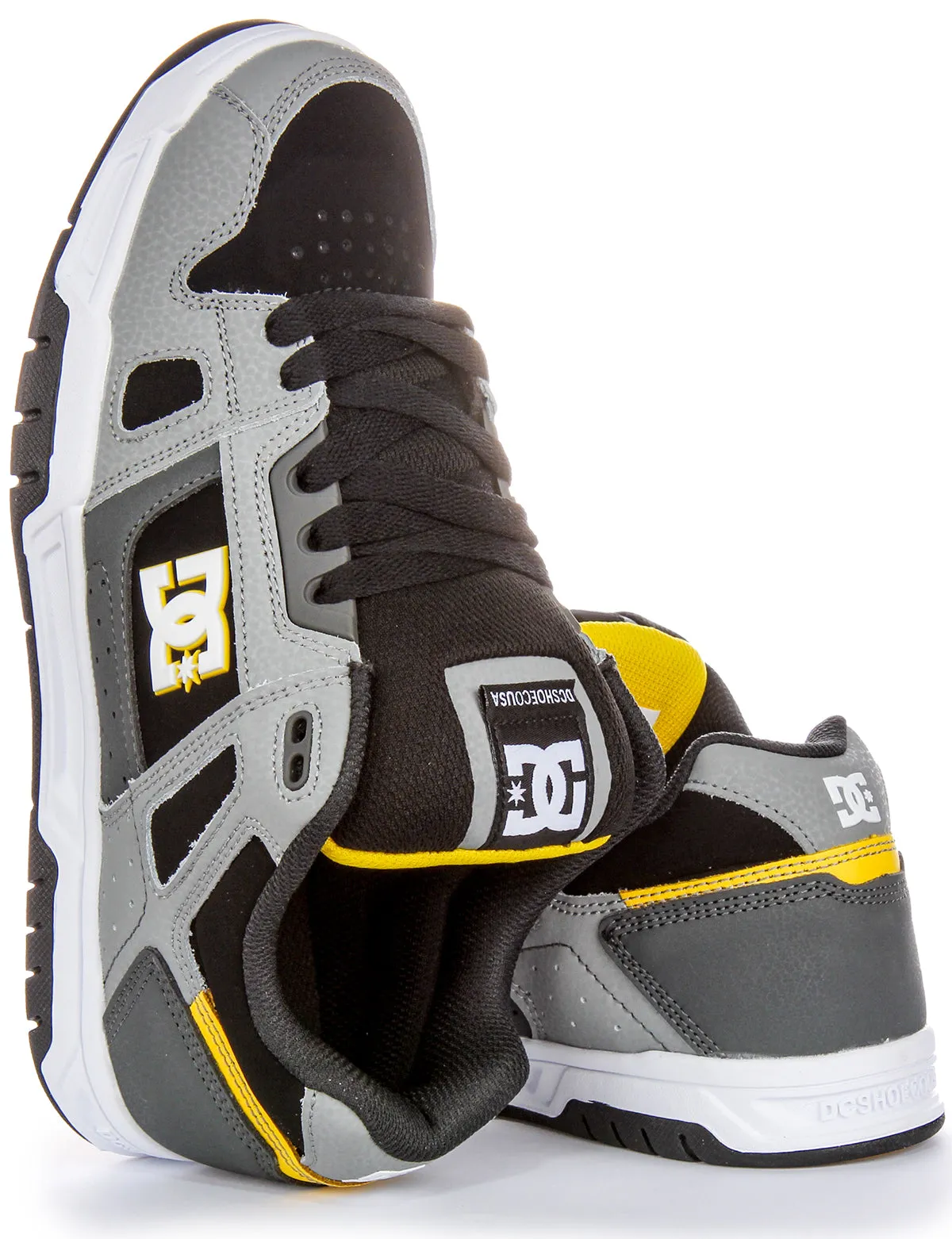 Dc Shoes Stag In Grey Black Trainers Seamless