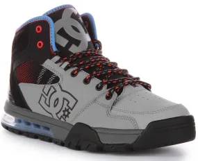 Dc Shoes Versatile Hi Water Resitant In Grey Blue Outsole design minimizes slip risk on smooth floors