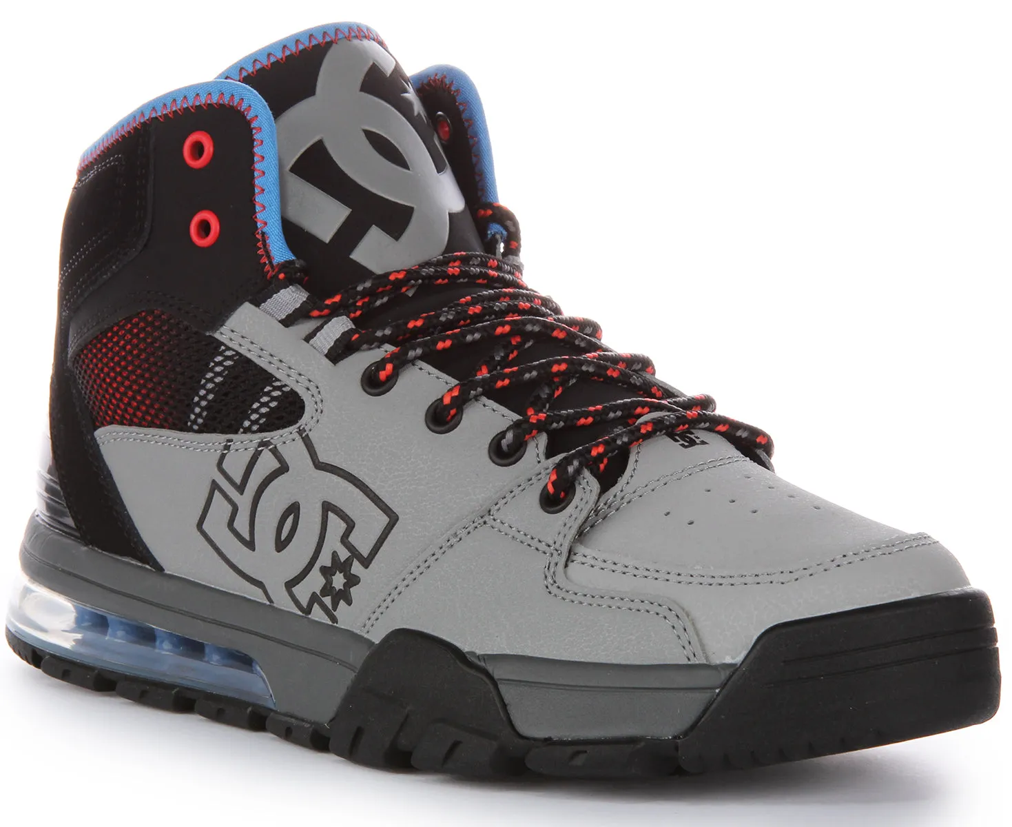 Dc Shoes Versatile Hi Water Resitant In Grey Blue Stable platform Anytime Wear