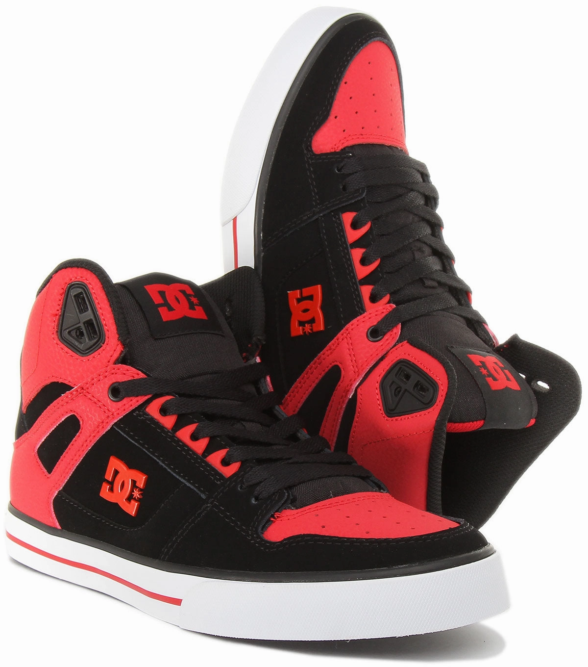 Dc Shoes Pure High Top In Black Red For Men Fit Enhancer