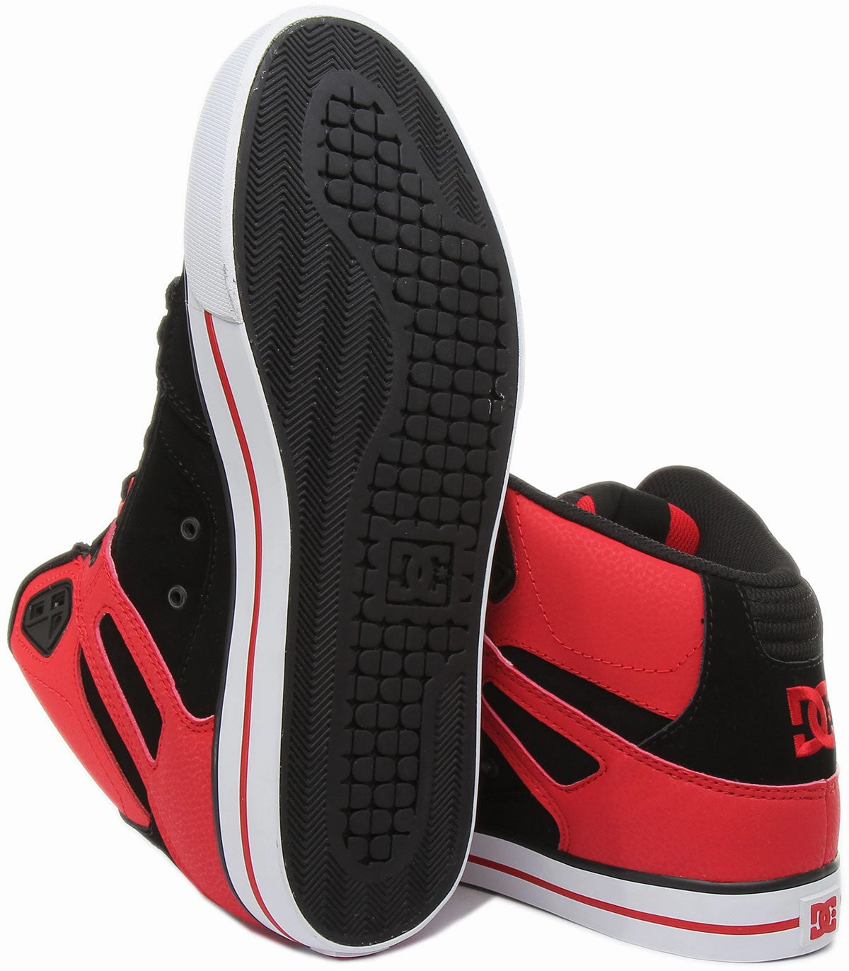Dc Shoes Pure High Top In Black Red For Men Fit Enhancer