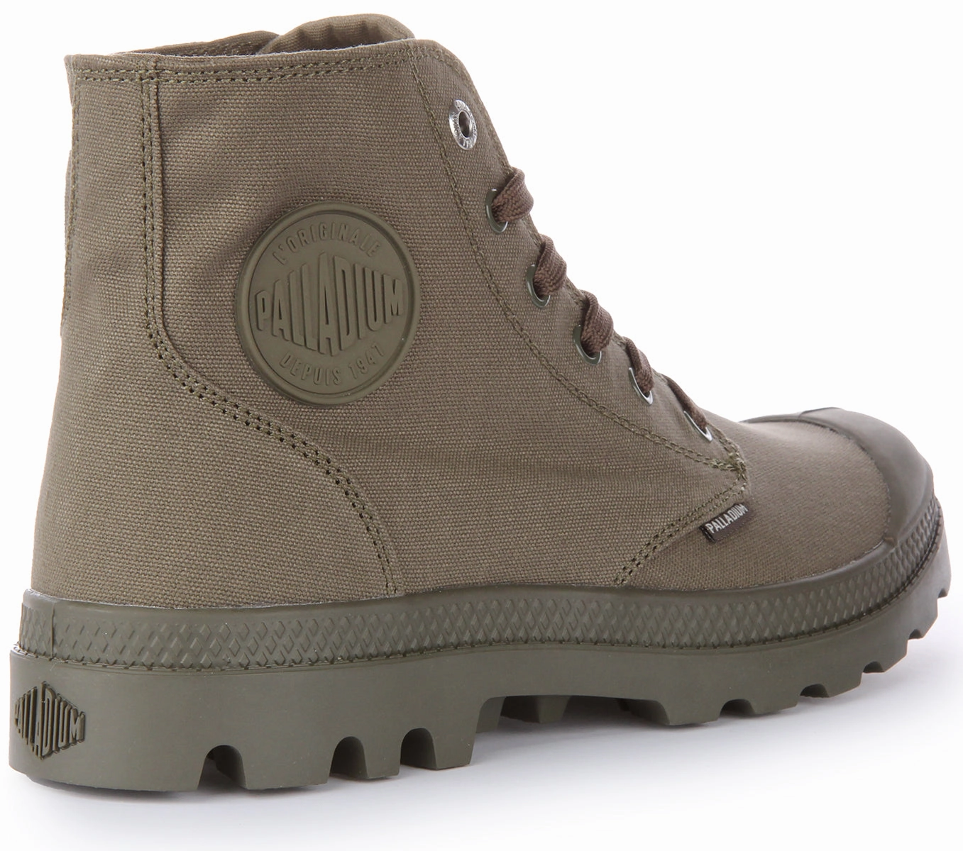 Desert Inspired Palladium Mono Chrome Boots In Olive