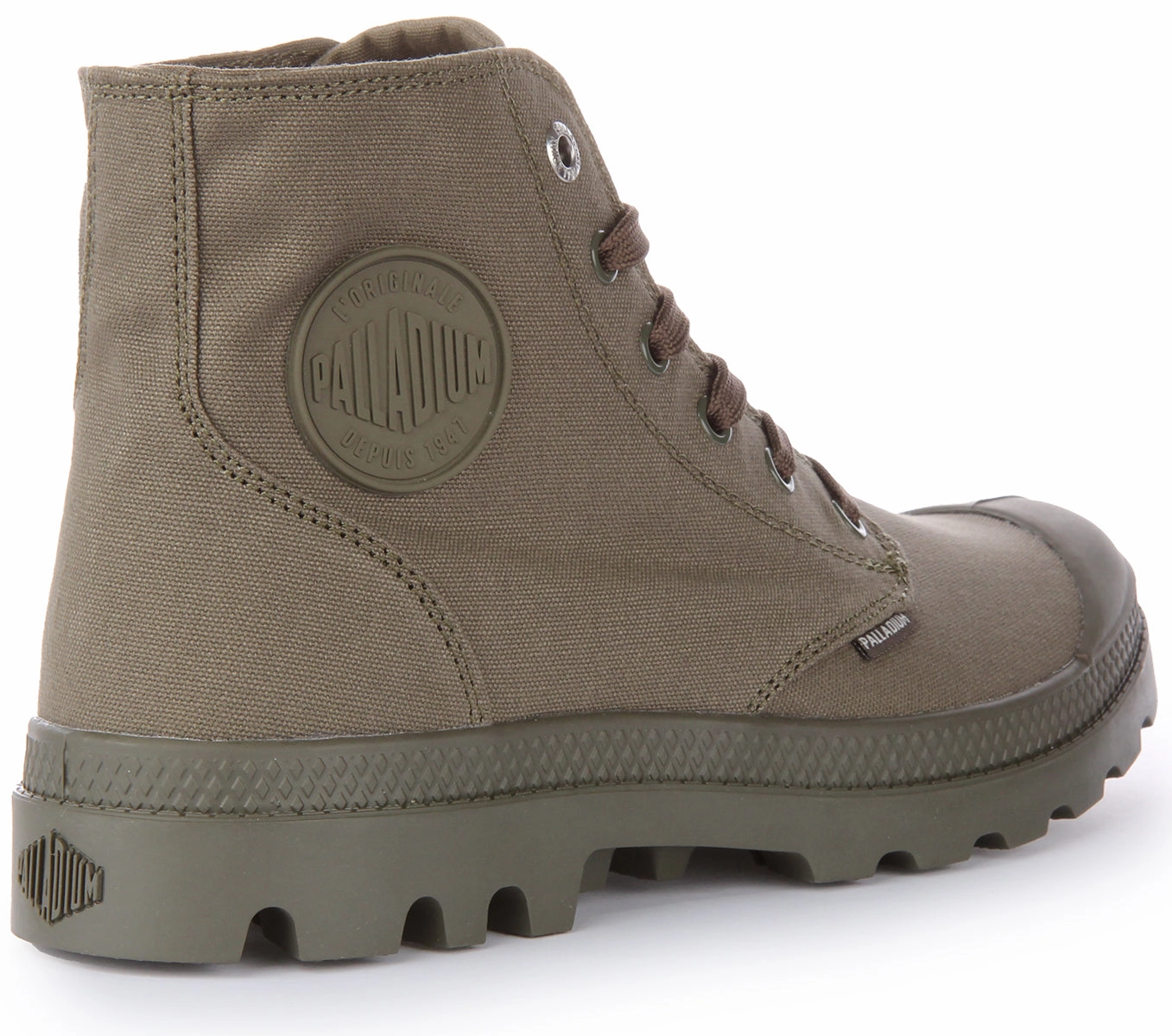 Desert Inspired Palladium Mono Chrome Boots In Olive