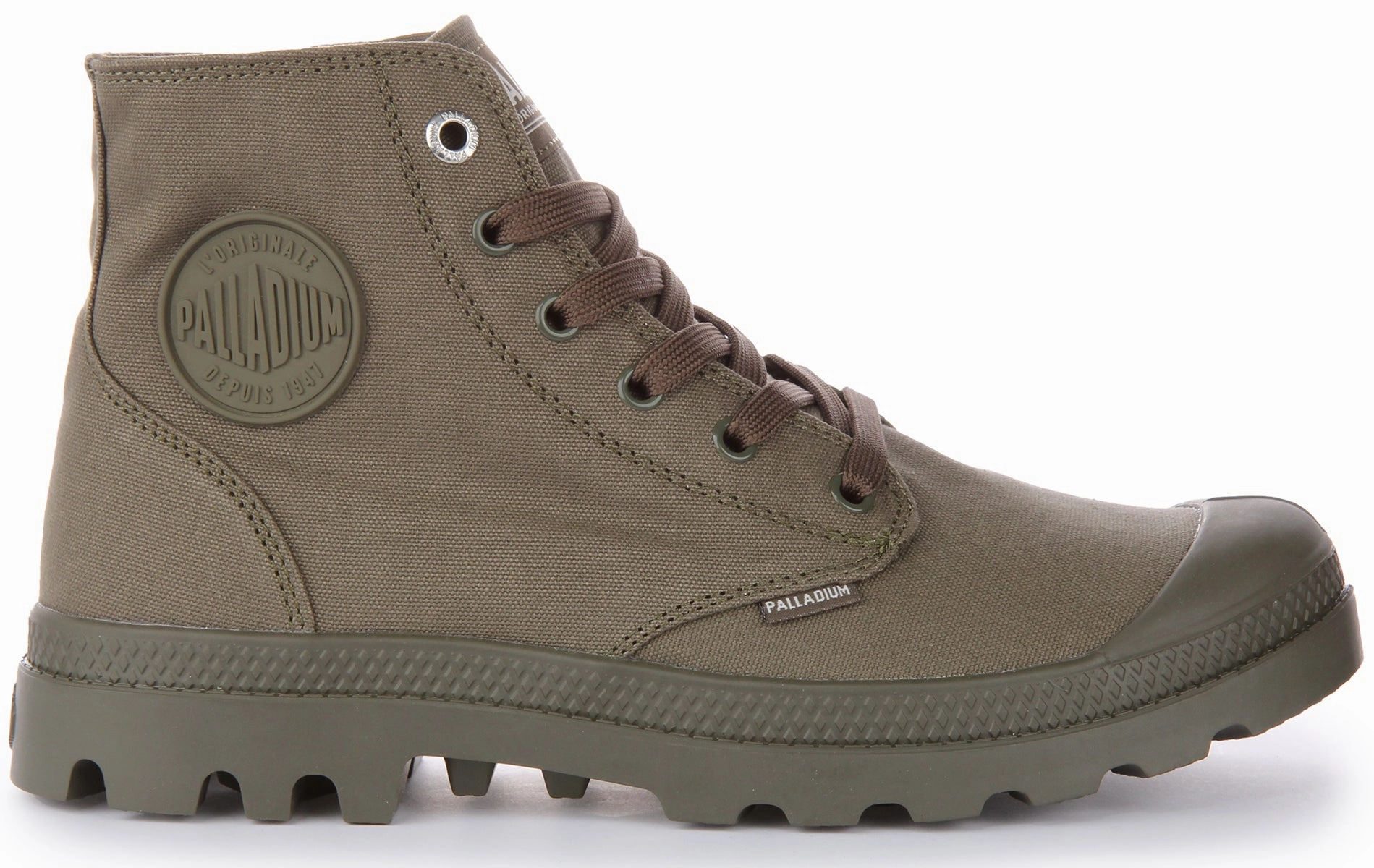 Desert Inspired Palladium Mono Chrome Boots In Olive