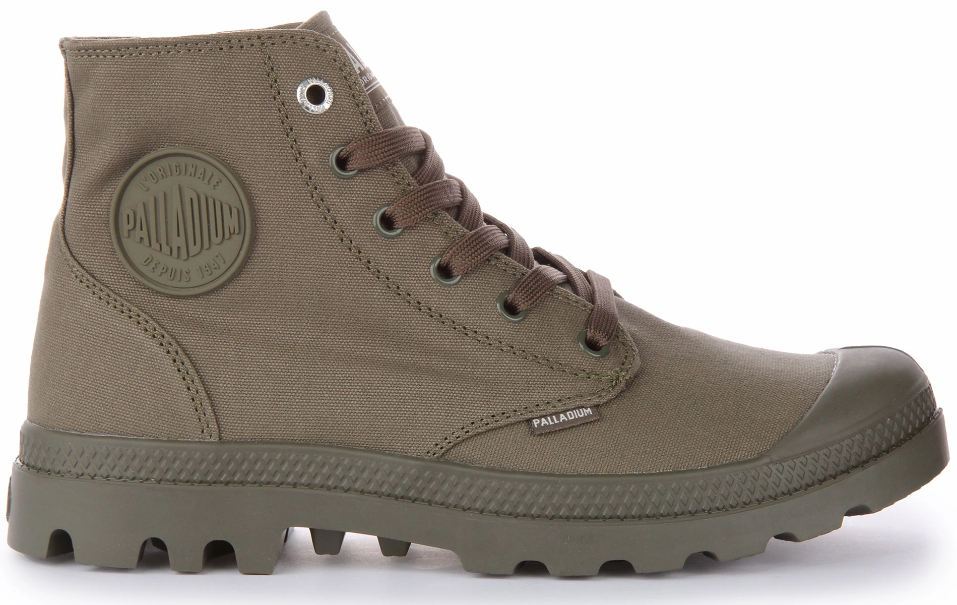 Desert Inspired Palladium Mono Chrome Boots In Olive