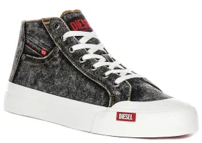 Outsole cradle secures the foot during direction changes Inner materials prevent excessive heat retention Diesel S Athos Mid In Black Denim For Men