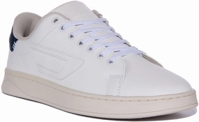 Diesel S Athene Low In White Navy For Men Uppers resist breakdown from frequent bending