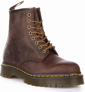 Off Duty Dr Martens 1460 Bex In Dark Brown Greasy Leather