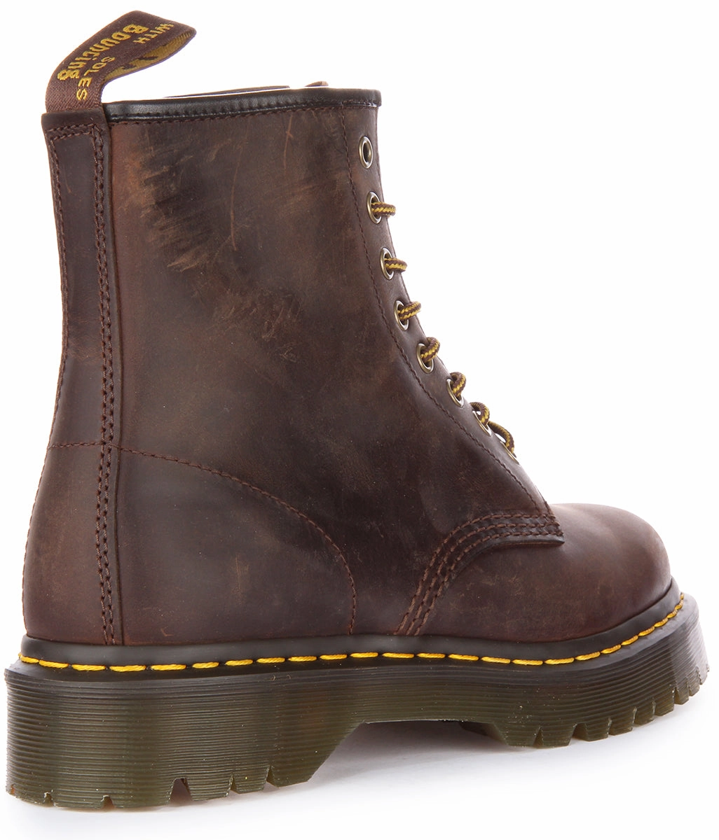 Dr Martens 1460 Bex In Dark Brown Greasy Leather Polyester