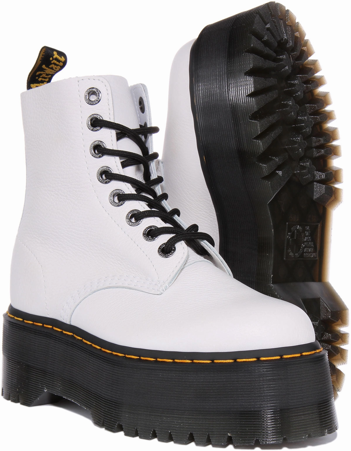 Dr Martens 1460 Pascal Max Platform In White For Women Modern Step Move Glide